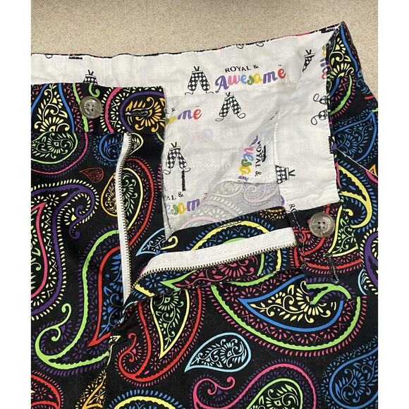 Royal & Awesome Men's Size 32 Paisley Shorts Outdoor Golf Wear -Tee Holder EUC! - Picture 11 of 16